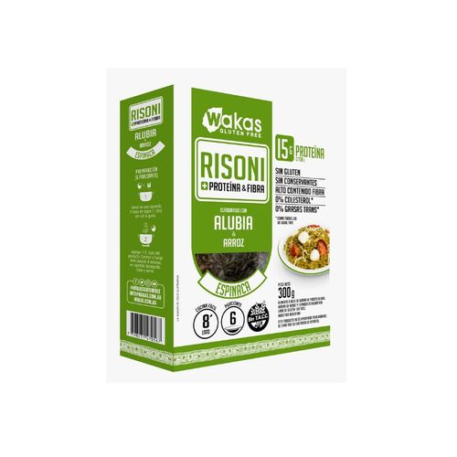 Fideos Apto Celíacos Risoni Wakas Espinaca 300g