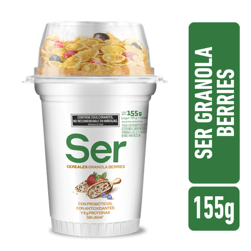 Yogur Ser Batido Descremado Con Berries 155g