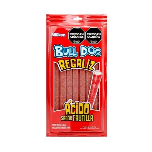Caramelos Bull Dog Masticables Acidos Sabor Frutilla