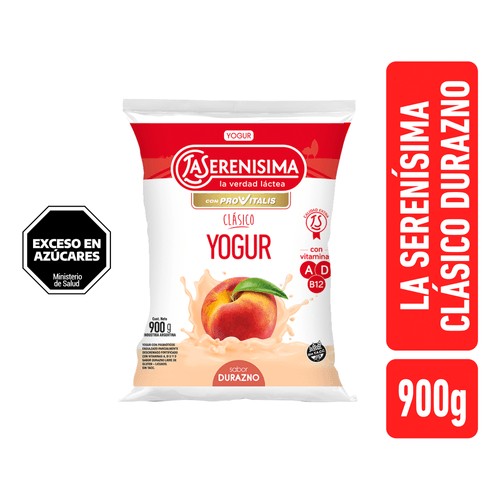 Yogur La Serenísima Entero Durazno Sachet 900g
