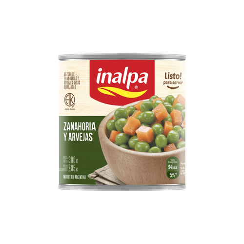 Mix Zanahoria y Arvejas Inalpa 300g