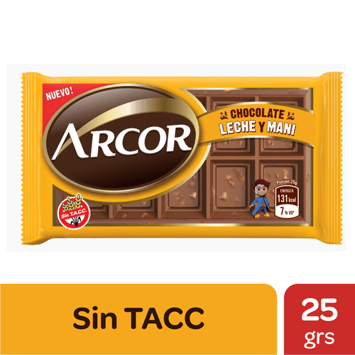 Chocolate con Maní Arcor 25g
