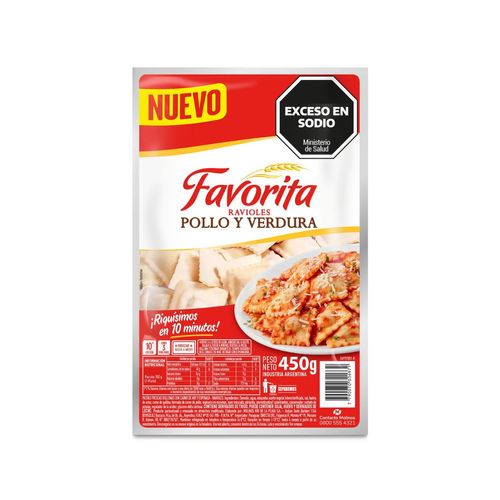 Ravioles Favorita Pollo y Verdura 450g