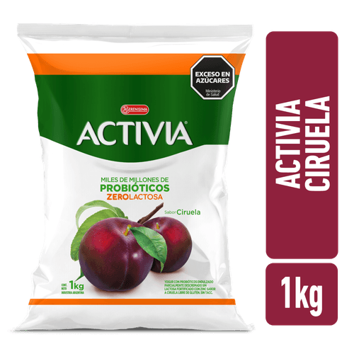 Yogur Activia Deslactosado Ciruela Sachet 1Kg