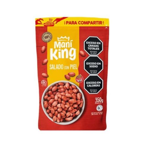 Maní King Frito Saldado Con Piel Doy Pack 350g