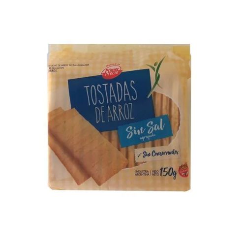 Tostadas De Arroz Primer Precio Sin Sal Sin Tacc 150Gr