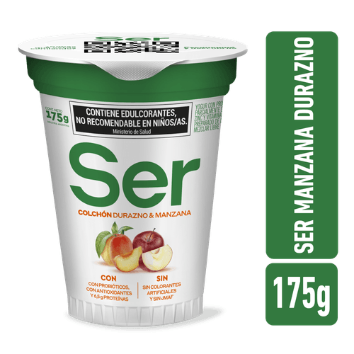 Yogur Ser Descremado Manzana y Durazno 175g