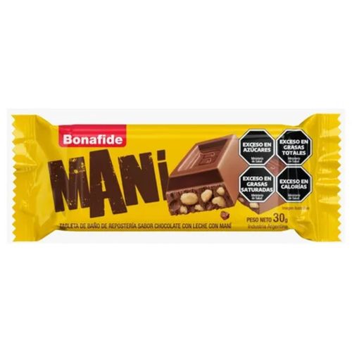 Tableta Bonafide Chocolate con Leche y Maní 30g