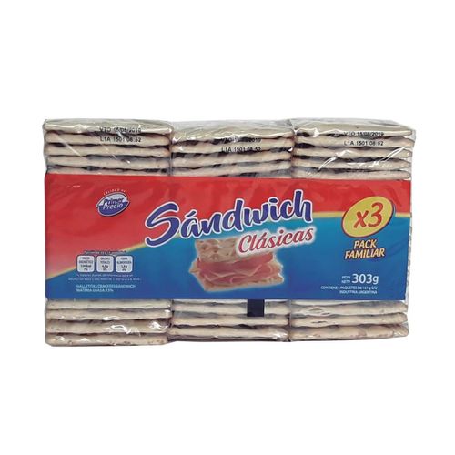 Galletitas Primer Precio Crackers Clásicas Tripack 300g
