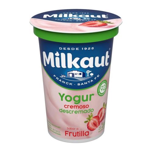 Yogur Milkaut Firme Entero Frutilla 180g