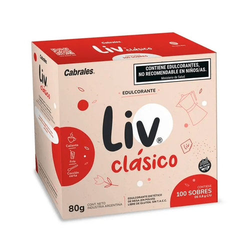 Edulcorante Liv Clásico x 100 Sobres Cabrales 80g