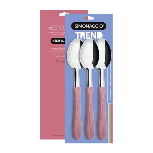 CUCHARAS MANGO PLAST ROSA