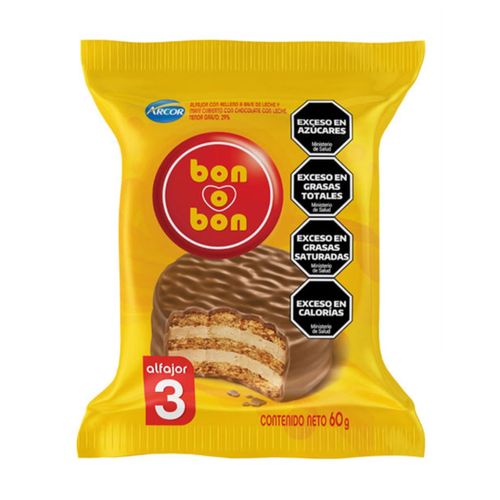 Alfajor Bon o Bon Negro Triple 60g