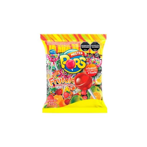 Chupetines Mister Pops Sabores Frutales x 50u