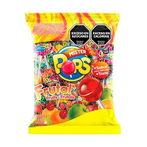 Chupetines Mister Pops Sabor Frutal x 10u
