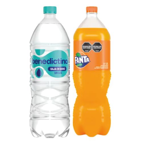 AGUA S/GAS+FANTA NARANJA