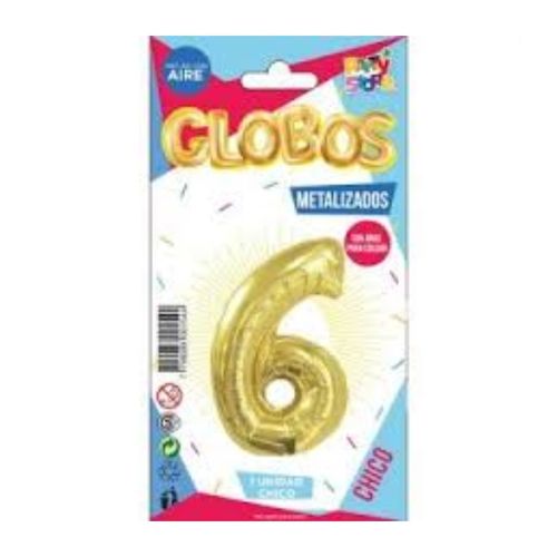 Globo Metalizado Chico Dorado Nº6