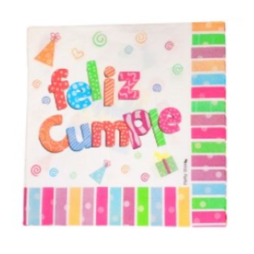 Servilleta de Papel Feliz Cumple x 20un