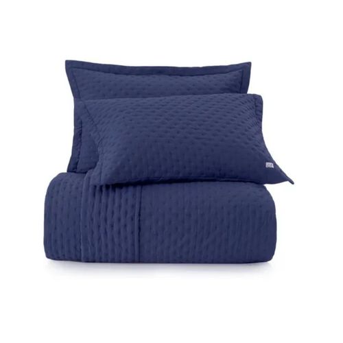 CUBRECAMA TRAMA AZUL