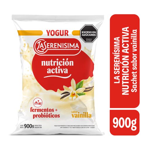 Yogur La Serenísima Entero Vainilla Sachet 900g